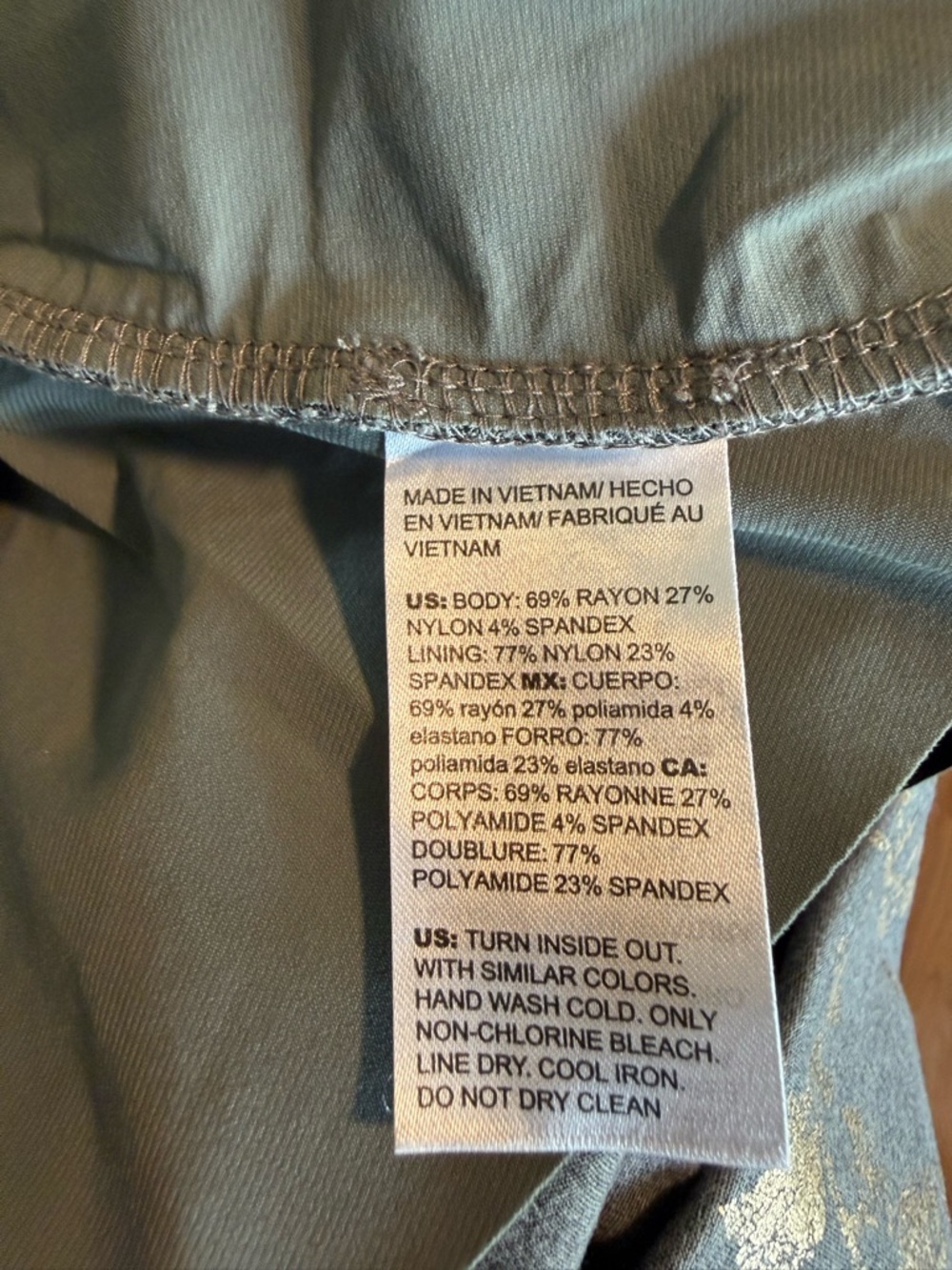 Chico's Gray pants with Gold Metallic Scroll Pattern - Picture 6 of 10